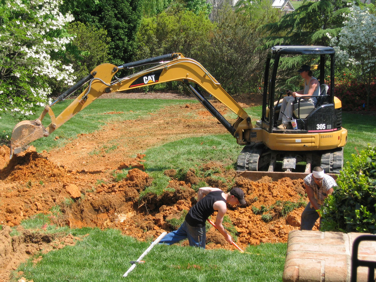 Site prep and dig for a Latham fiberglass pool