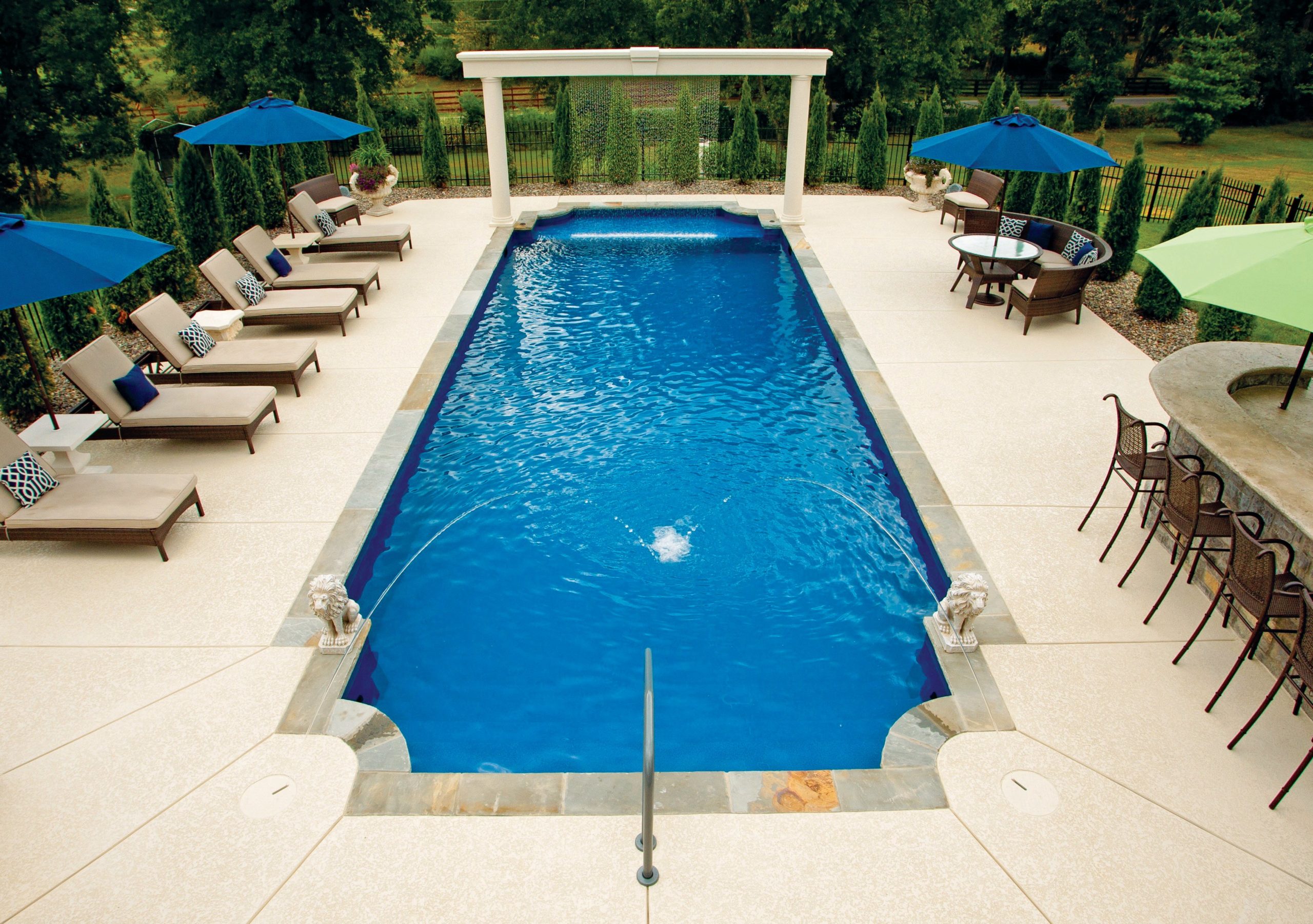 common swimming pool Q&A from Latham Pools - long rectangular pool