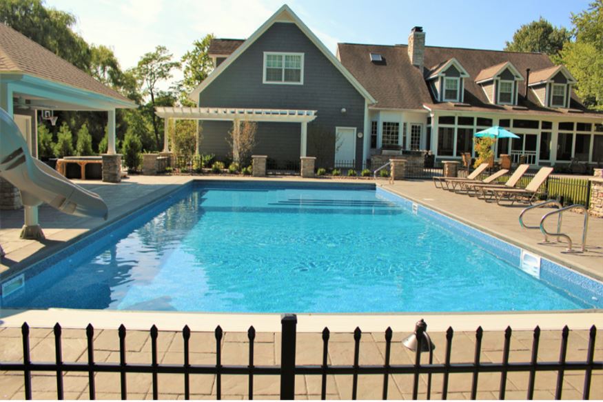 Fort Wayne Pools Steel Pool with Cape Cod Home