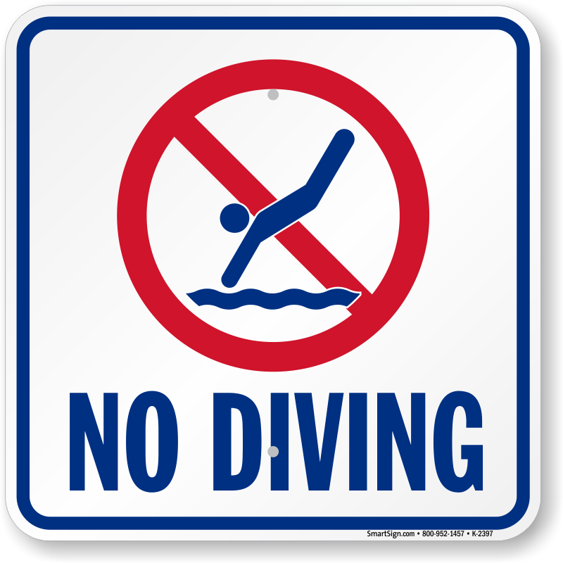 Feet First No Diving Swimming Pool Blog - no diving sign