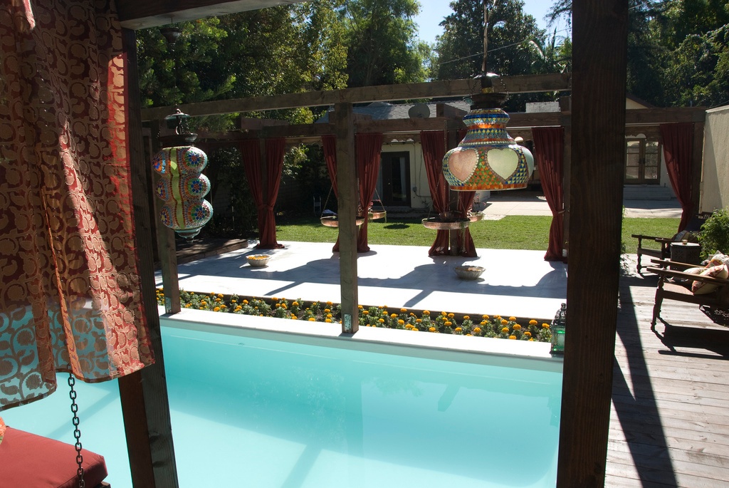 Fiberglass Swimming Pools with Zen Landscaping