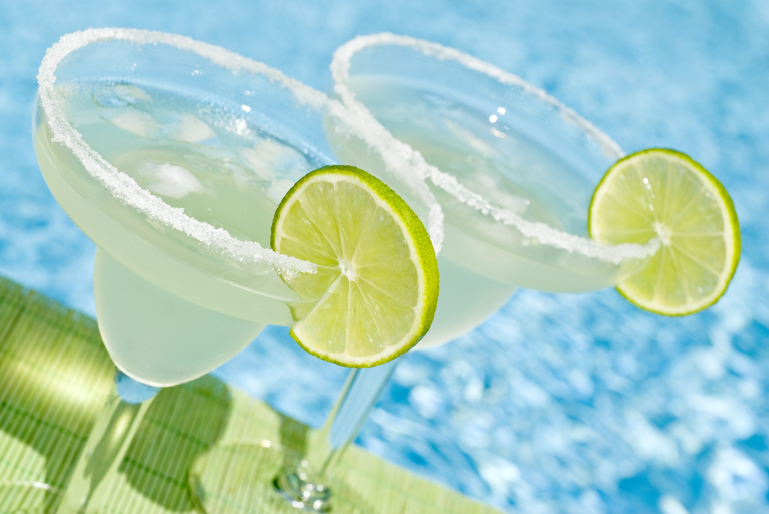 cucumber margarita by the pool