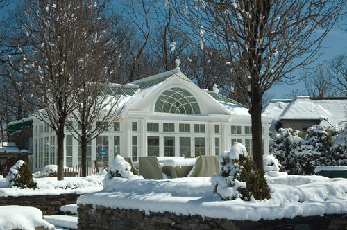 Conservatory with custom tracery pattern gable window