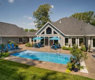 Latham Fiberglass Olympia 14 | Crystite Classic Sapphire Blue inground pool