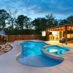 Latham Fiberglass Cancun Deluxe | Crystite Classic Sapphire Blue inground pool
