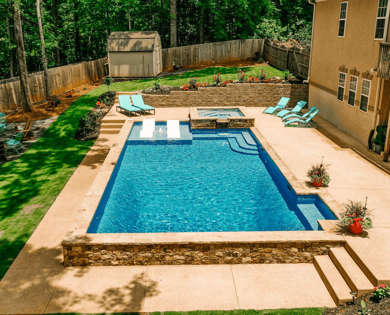 Pool Tanning Ledges Vinyl & Fiberglass Latham Pools