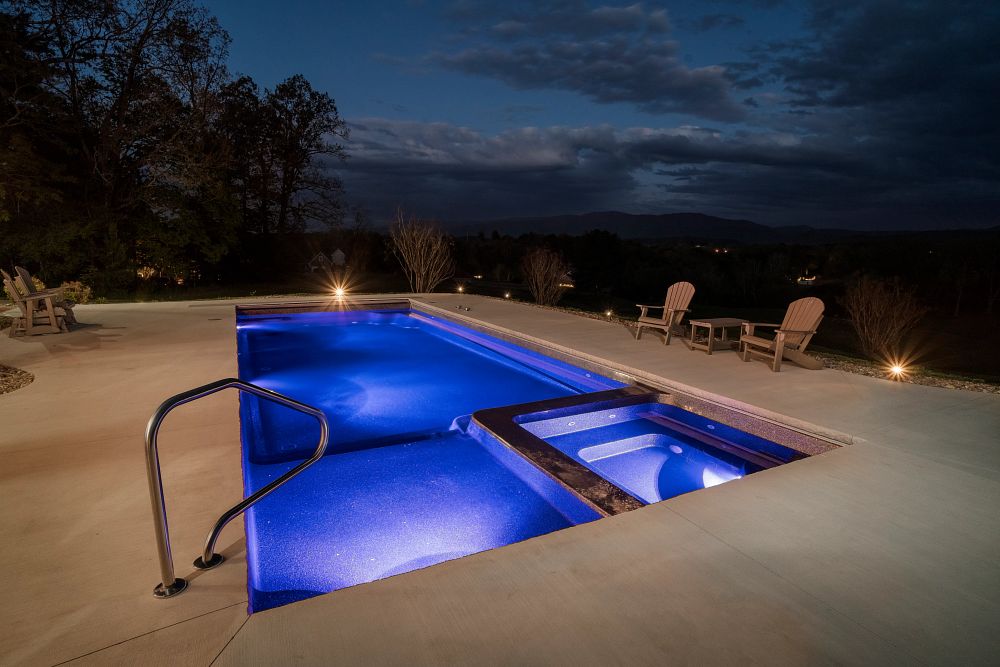 Latham Fiberglass Astoria | Crystite Crystal Night Sky inground pool