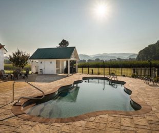 Freeform Swimming Pool at dusk