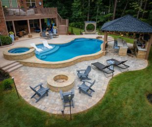 Latham Vinyl Liner Pools Unknown | Gemini Creek Stone inground pool