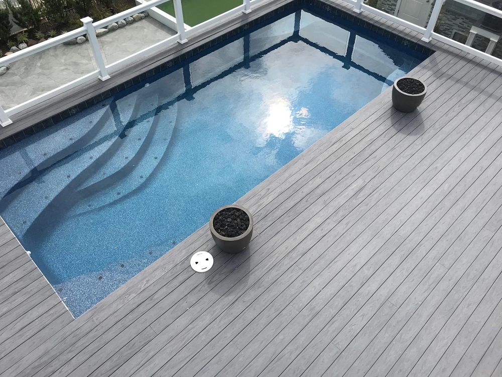 Rectangular Shaped Fiberglass Pool - Latham Pool Olympia 12 Model