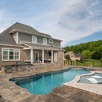 Latham Fiberglass Synergy | Crystite Crystal Shale Gray inground pool