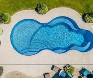 Latham Fiberglass Axiom 14 | Crystite Classic Sapphire Blue inground pool