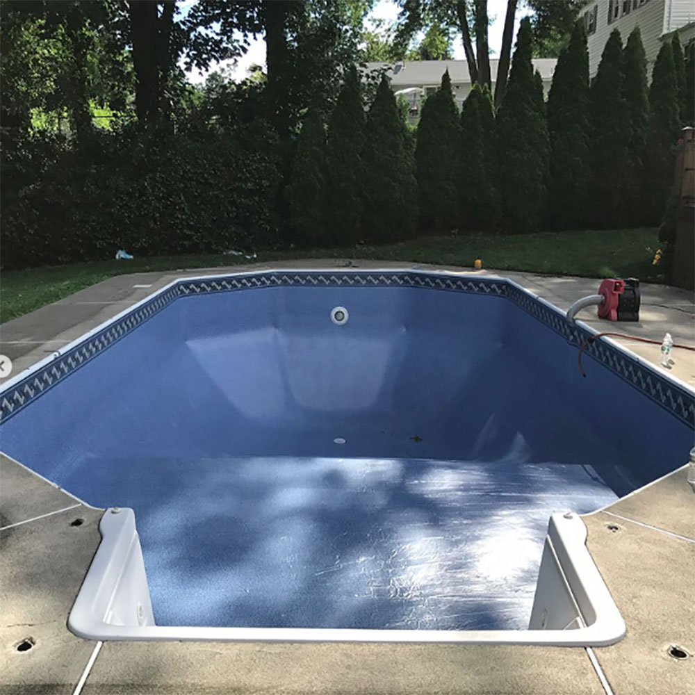 Rectangle vinyl liner pool with new blue vinyl liner