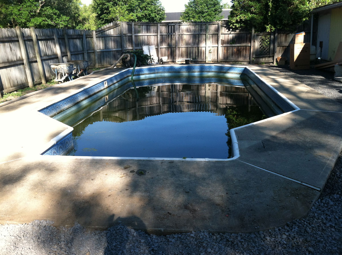 Old pool before a Latham remodel