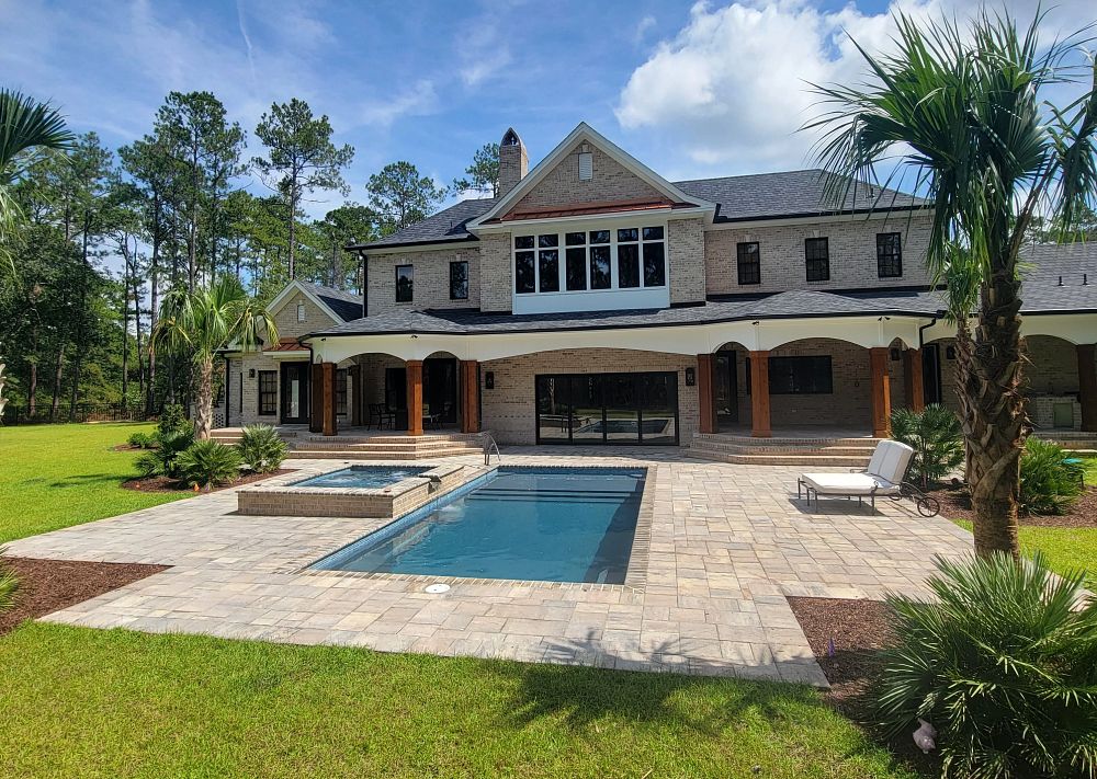 Rectangular Fiberglass Pool | Photo courtesy of Pools And Palms, South Carolina