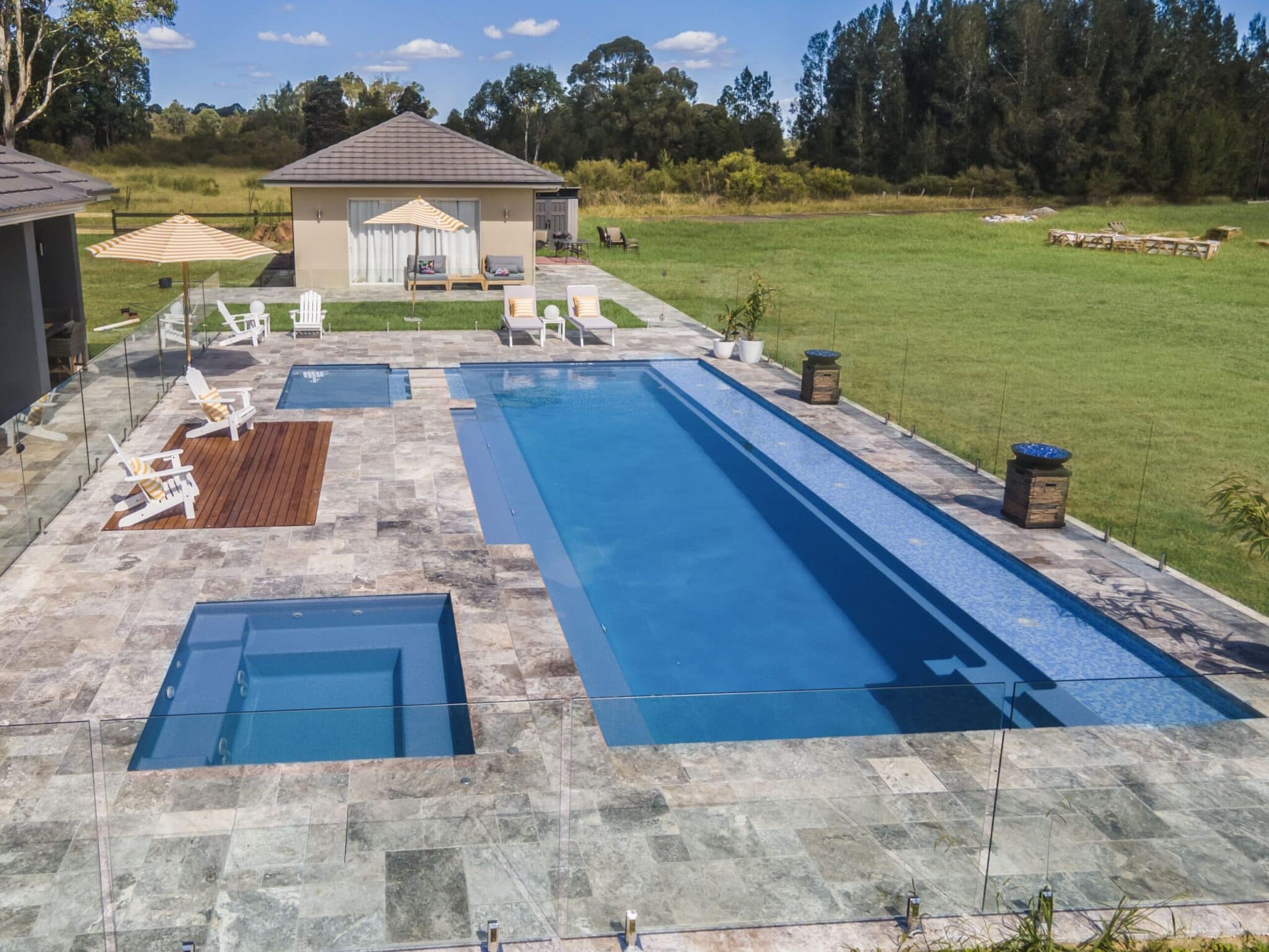 Tuscan 13.24 fiberglass pool — view photo gallery