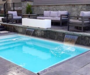 Fiberglass Model Milan in Pearl White Crystite Crystal finish with Coverstar Under Track Autocover