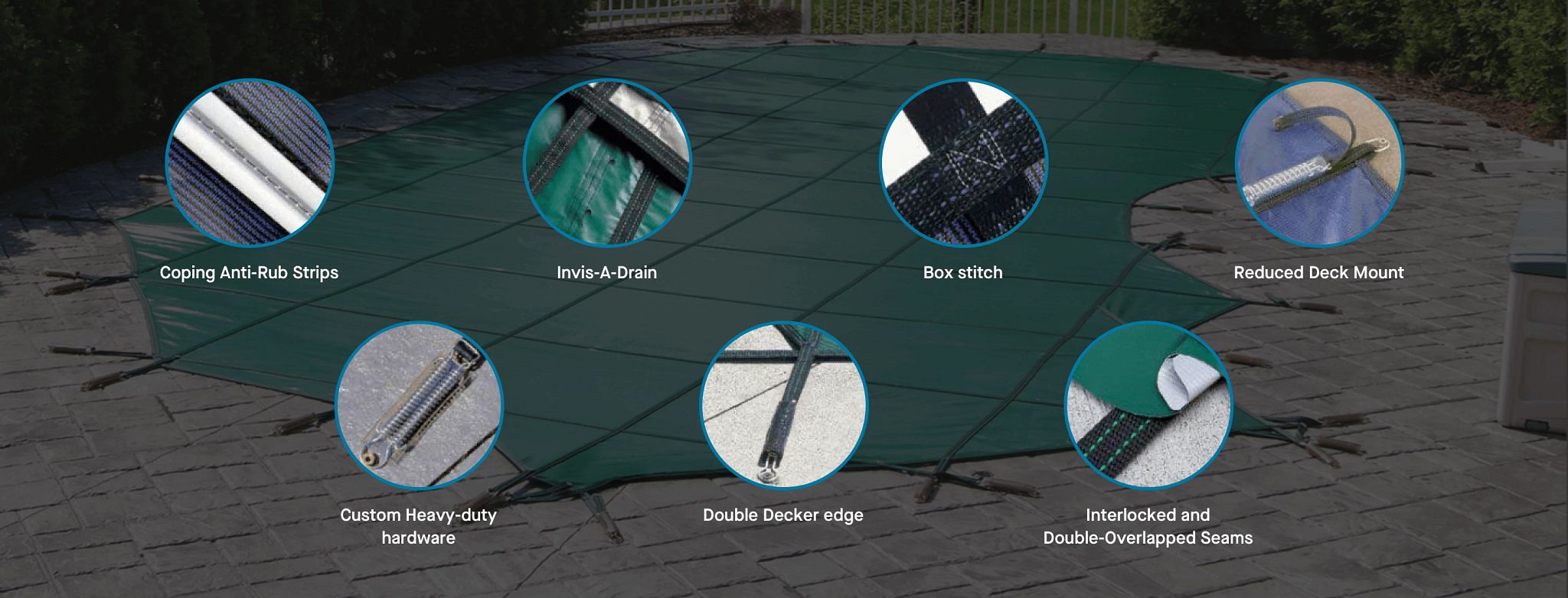 Installation Hardware for In Ground Pool Mesh or Solid Winter Safety Covers